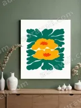 Bold Color Floral Canvas Wall Art for Living Room Bedroom Home Decor