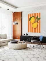 Lemon Striped Canvas Wall Art for Living Room Home Decor – view 5