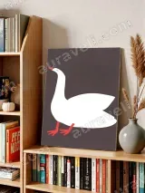 Minimalist White Goose Canvas Wall Art for Living Room Home Decor – view 3