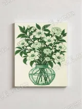Green Botanical Floral Vase Canvas Wall Art for Living & Bedroom Decor – view 2