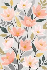 Blush Floral Canvas Wall Art for Bedroom Living Room framed modern home decor