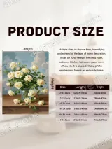 Cream Roses Bouquet Canvas Wall Art for Living Room Bedroom Home Decor – view 7