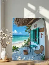 Tropical Beach Cottage Porch Canvas Wall Art for Coastal Home Decor – view 4