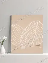 Abstract Linear Leaf Canvas Wall Art for Living Room Home Decor – view 3
