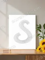 Abstract S Line Art Canvas Wall Art for Bedroom Living Room Home Decor