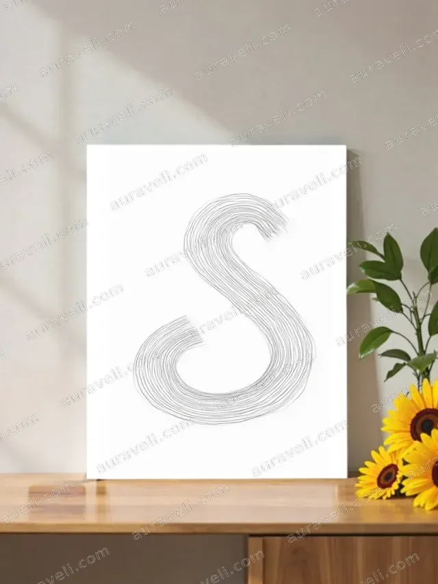 Abstract S Line Art Canvas Wall Art for Bedroom Living Room Home Decor — art print