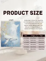 White Whale with Gold Accents Canvas Wall Art for Living Room Home Decor – view 7