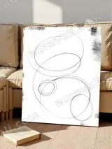 Minimalist Abstract Circular Line Art Canvas Wall Art for Home Decor – view 4