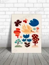 Whimsical Bird & Floral Canvas Wall Art for Nursery Home Decor – view 3