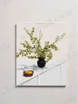 Green Plant in Black Vase Canvas Wall Art for Living Room Home Decor – view 2