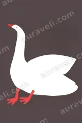 Minimalist White Goose Canvas Wall Art for Living Room framed modern home decor