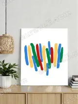 Colorful Abstract Brush Strokes Canvas Wall Art for Home Decor – view 2