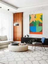 Abstract Geometric Floral Canvas Wall Art for Living Room Home Decor – view 5
