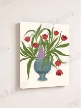 Floral Tulip & Hyacinth Vase Canvas Wall Art for Home Decor – view 4