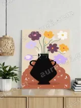 Colorful Floral Vase Canvas Wall Art for Living Room & Bedroom Home Decor – view 3