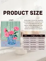 Pink Flower Bouquet in Blue Vase Canvas Wall Art for Living Room Home Decor – view 6