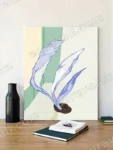 Abstract Blue Botanical Canvas Wall Art for Living Room Bedroom Home Decor – view 4