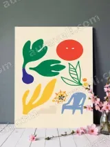 Abstract Summer Botanical Wall Art for Living Room Home Decor – view 2