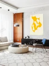 Abstract Yellow Organic Shape Canvas Wall Art for Living Room Home Decor – view 5