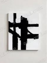 Black & White Abstract Geometric Canvas Wall Art for Living Room Home Decor – view 2