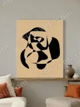 Abstract Black Organic Shapes Canvas Wall Art for Living Room Home Decor