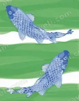 Blue Koi Fish Canvas Wall Art for Living Room Bedroom Home Decor living room wall art for modern home decor
