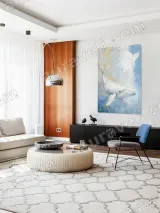 White Whale with Gold Accents Canvas Wall Art for Living Room Home Decor – view 5
