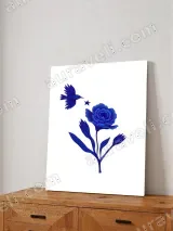 Blue Flower & Bird Canvas Wall Art for Living Room Bedroom Home Decor – view 4
