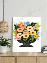 Colorful Floral Vase Canvas Wall Art for Living Room Home Decor – view 2