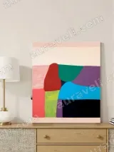 Abstract Color Block Geometric Canvas Wall Art for Living Room Bedroom Home Decor – view 4