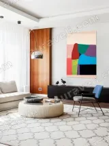 Abstract Color Block Geometric Canvas Wall Art for Living Room Bedroom Home Decor – view 5