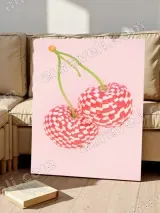Checkered Cherries Canvas Wall Art for Living Room Bedroom Home Decor – view 4
