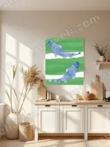 Blue Koi Fish Canvas Wall Art for Living Room Bedroom Home Decor – view 3