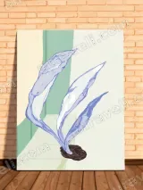 Abstract Blue Botanical Canvas Wall Art for Living Room Bedroom Home Decor – view 2