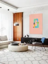 Playful Abstract Human Figure Canvas Wall Art for Living Room Decor – view 5