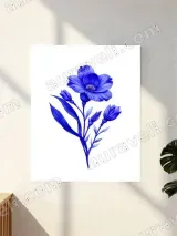 Blue Floral Canvas Wall Art for Living Room Bedroom Home Decor – view 2