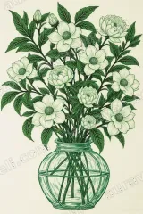 Green Botanical Floral Vase Canvas Wall Art for Living framed modern home decor