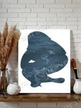 Bird Silhouette Ocean Waves Canvas Wall Art for Living Room Home Decor