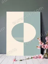 Minimalist Geometric Split Circle Canvas Wall Art for Home Decor