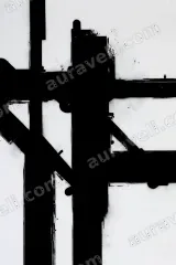 Black White Abstract Geometric Canvas Wall Art for Living and framed modern home decor