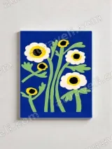 Floral Canvas Wall Art with White Yellow Flowers for Home Decor – view 3