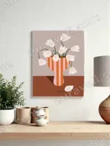 Minimalist Floral Vase Canvas Wall Art for Living Room Home Decor – view 4
