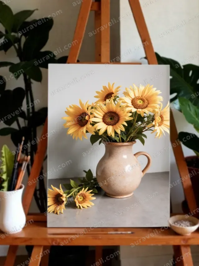 Sunflower Still Life Canvas Wall Art for Living Room Bedroom Home Decor — art print