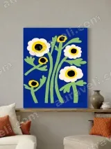 Floral Canvas Wall Art with White Yellow Flowers for Home Decor – view 4