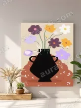 Colorful Floral Vase Canvas Wall Art for Living Room & Bedroom Home Decor – view 4