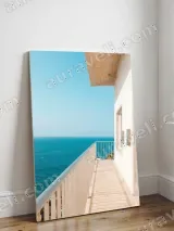 Seaside Balcony Ocean View Canvas Wall Art for Living Room Bedroom Home Decor – view 3