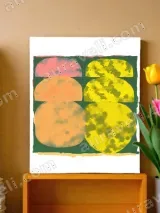 Abstract Geometric Color Block Canvas Wall Art for Living Room Home Decor – view 2