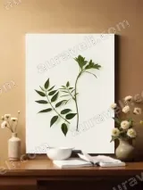 Botanical Green Leaves Canvas Wall Art for Living Room Home Decor – view 2