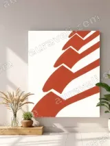 Abstract Red Geometric Canvas Wall Art for Living Room Home Decor – view 4