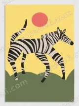 Zebra Minimalist Canvas Wall Art for Living Room Bedroom Decor – view 3